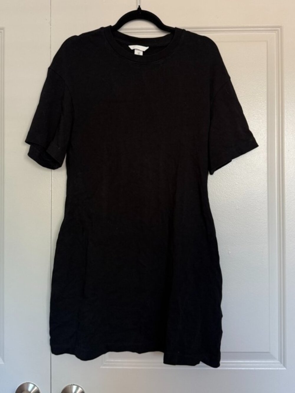 H&M Black T-Shirt Dress Size Medium Minimalist Basic